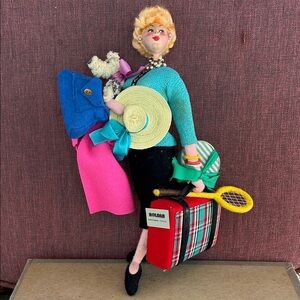Vintage Roldan Barcelona Spain Traveler Vacationer Doll, mid-century collectible